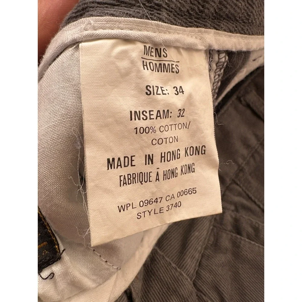 Vintage Eddie Bauer Pleated Cotton Trousers Pants 34x32 Gray Men's